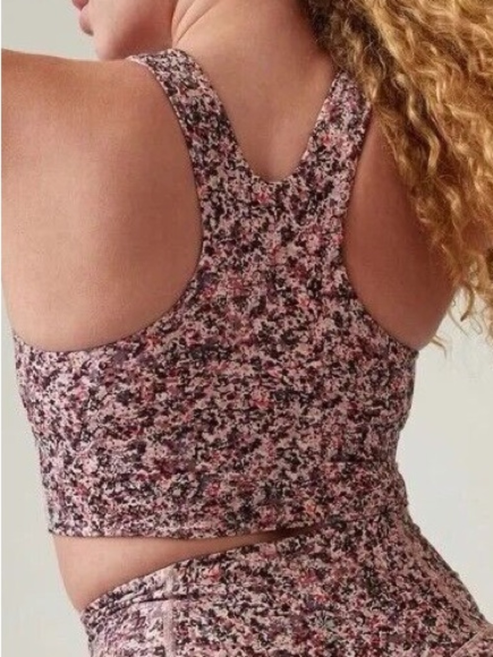 Athleta Conscious Crop Printed Bra Top Plus 2X